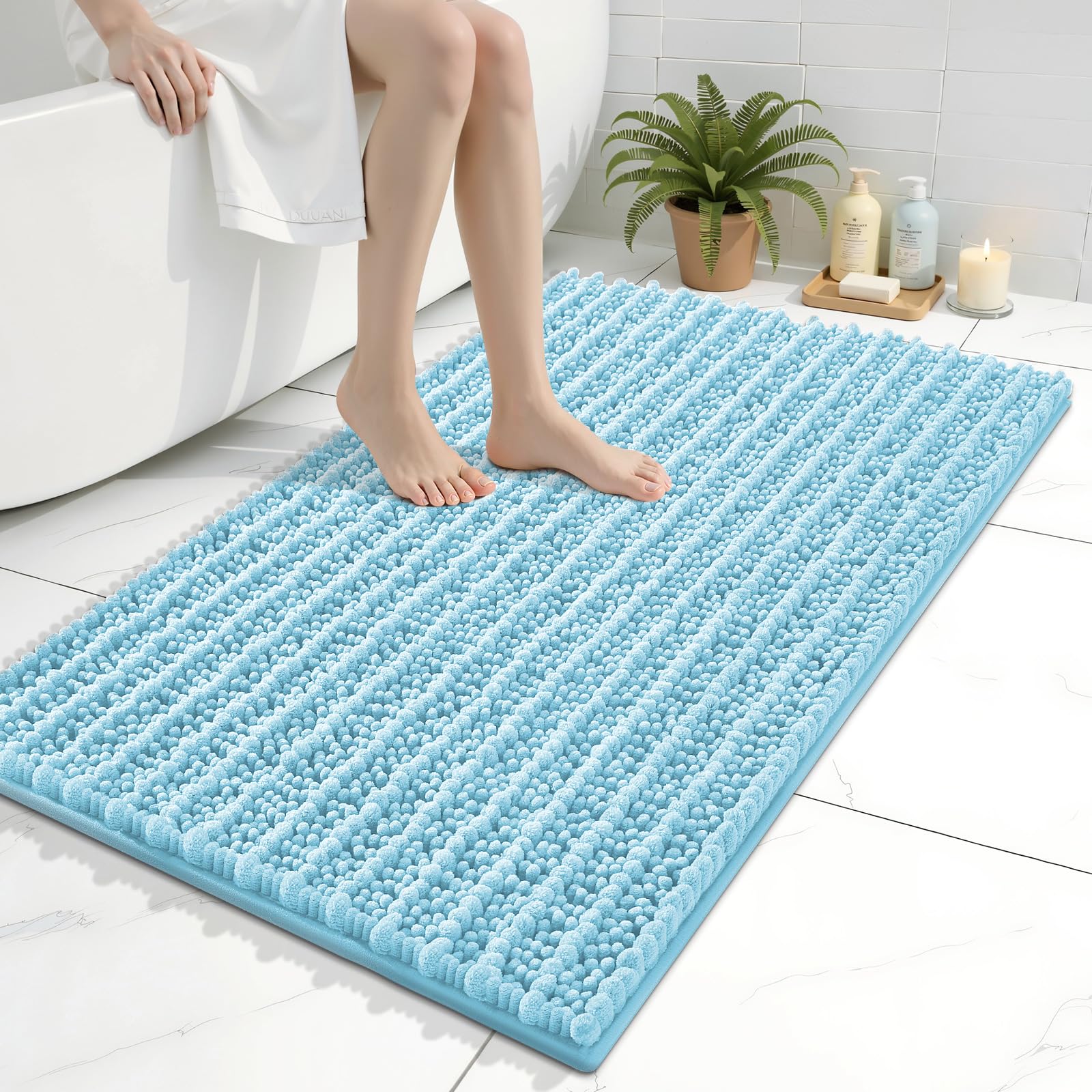 Arotive Bathroom Rugs Mat 36x24, Soft Absorbent Chenille Shaggy Bath Mat