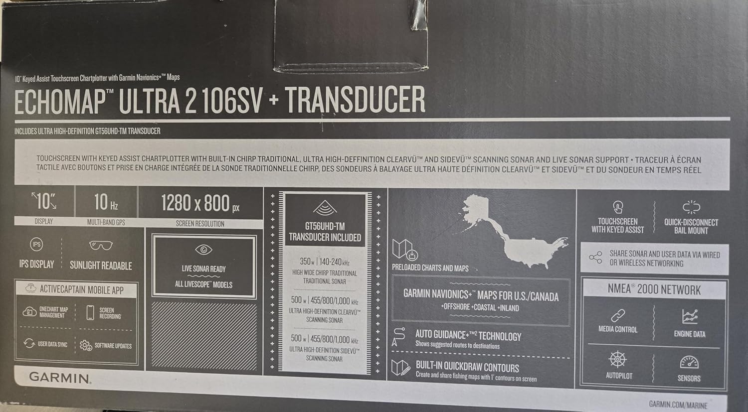 Garmin ECHOMAP Ultra 2 106sv w/GT56UHD-TM Transducer - Garmin Navionics+