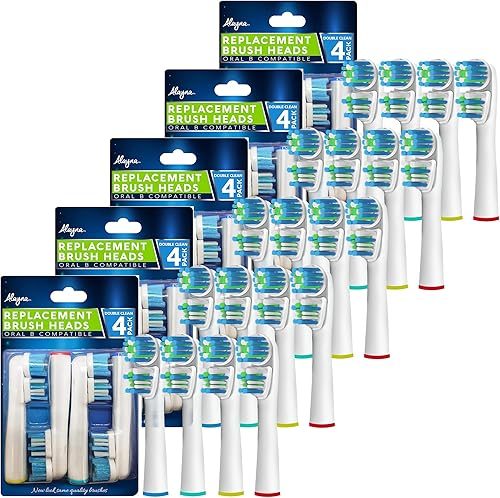 Miniatura 4 de Cabezales de repuesto compatibles con OralB Braun, mejor limpieza doble, paquete de 20 cabezales de repuesto para cepillo de dientes eléctrico Oral