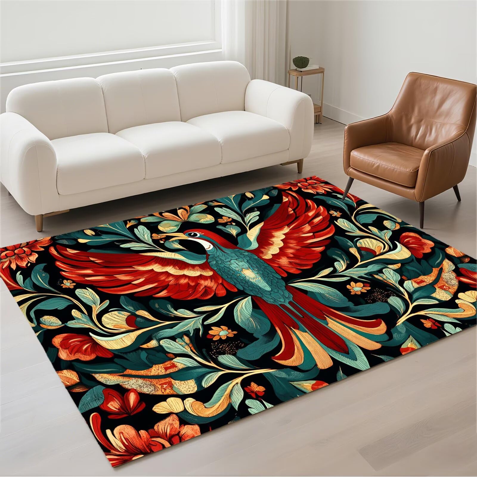 Tapis de salon antidérapant rouge 80x150cm lavable pour entrée et salle à manger