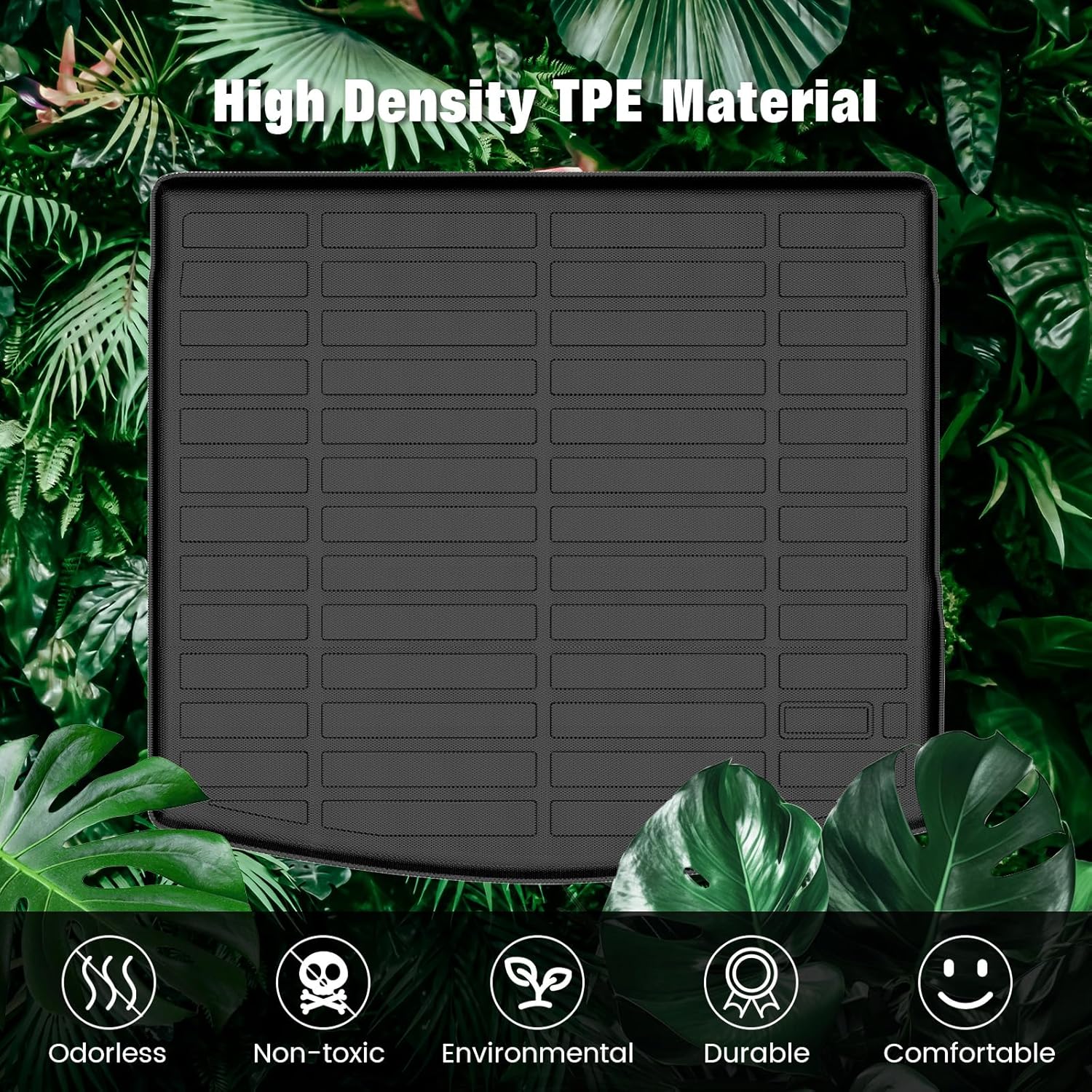 FREEMOTOR802 Compatible with 2022-2025 Toyota Corolla Cross AWD Trunk Mat, Black 3D Rear Carpets Liner Protection TPE Thermo Plastic Elastomer All Weather Boot Tray Cover Protector Pad