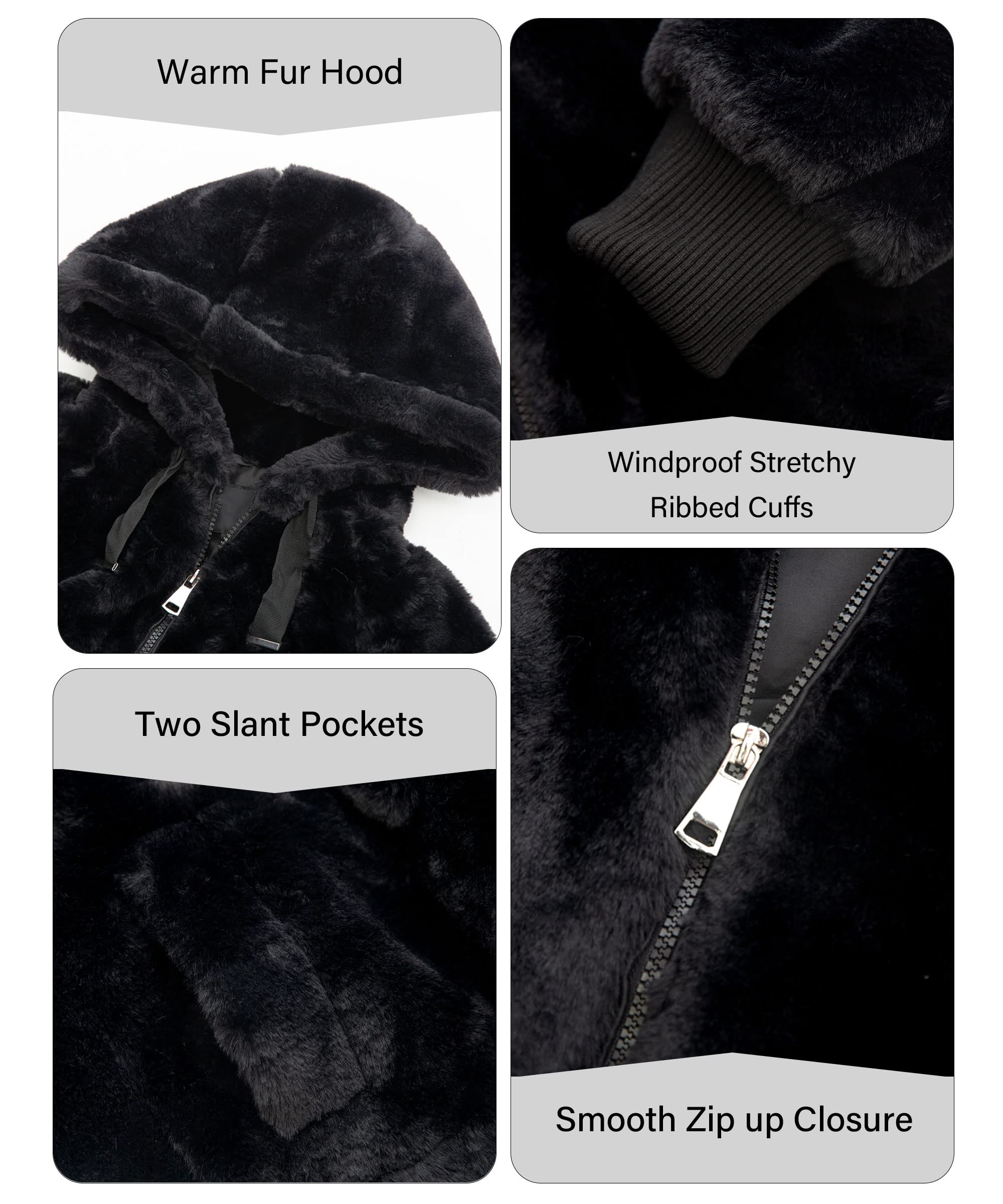 Bellivera Women's Faux Fur Jacket with 2 SideSeam Pockets, The Coat