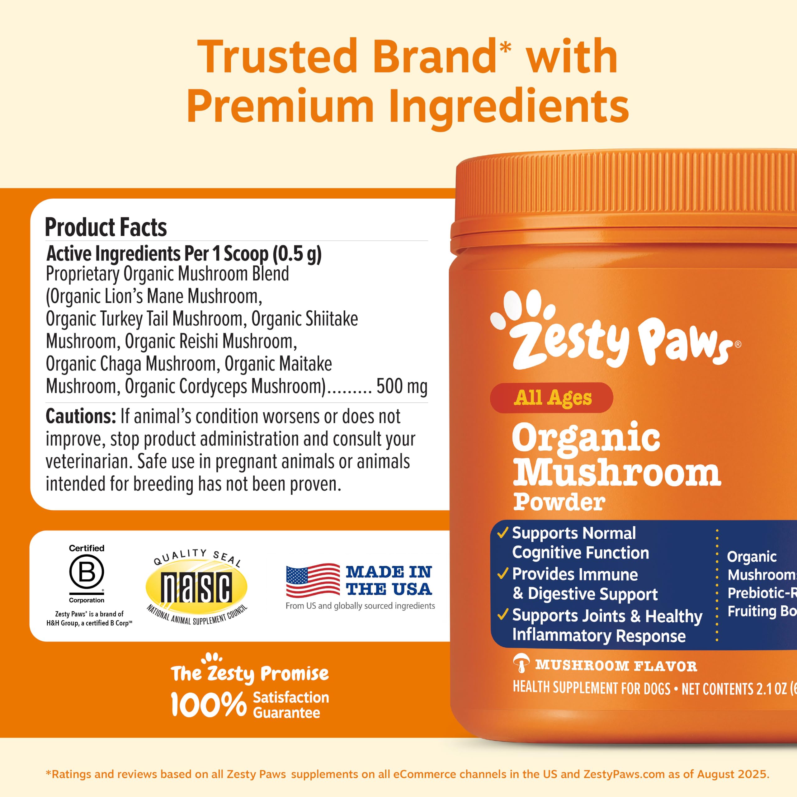 Zesty Paws Turkey Tail Mushroom for Dogs - Organic Mushroom Powder 60g — Amazon image 6