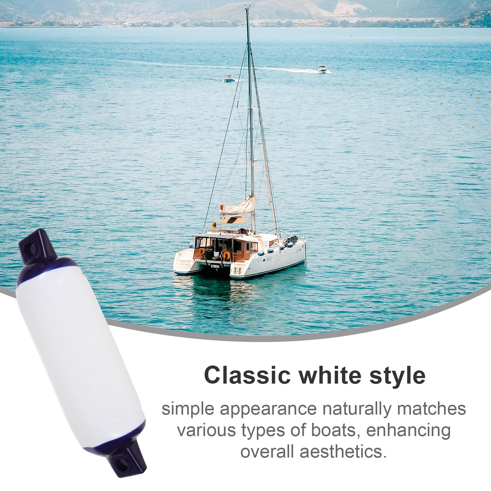 GALPADA Parabordo Gonfiabile per Barche, Palla Protettiva per Yacht in PVC Blu 11x40 Cm, Paraurti per Attracco Kayak e Gommoni, Attrezzatura Portatile per Ormeggio Nautico