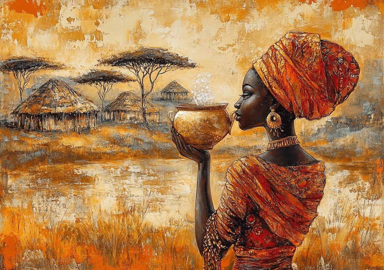 Puzzle 1000 Pieces donna africana Gioco Educativo Intellettuale Migliora La Concentrazione E Creatività, Puzzle Adulti E Ragazzi Da 14 Anni Compact Box Con Poster Incluso Idea Regalo Uomo E Donna O-2