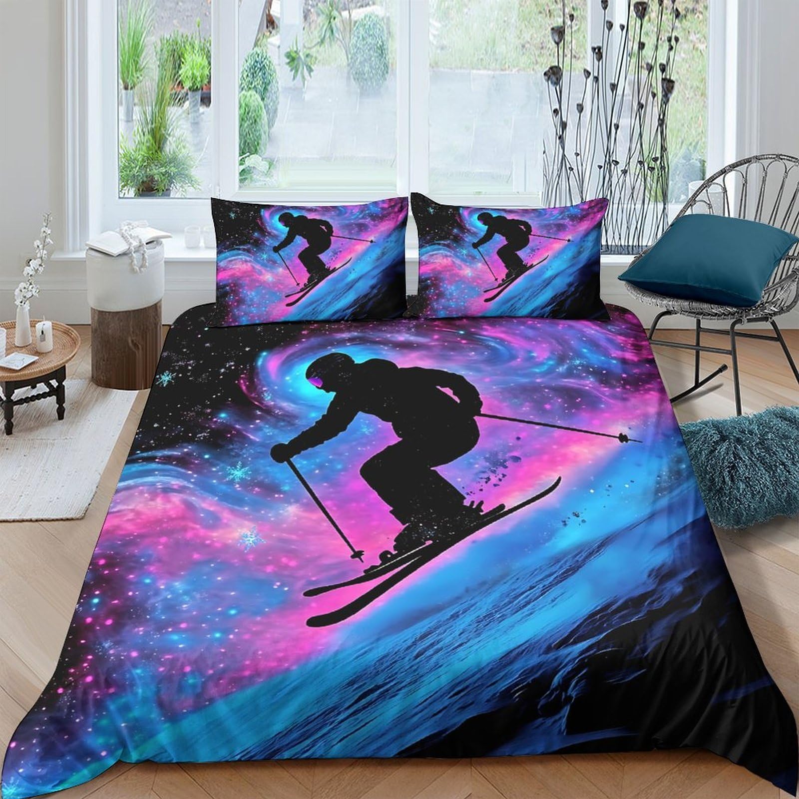 Ctjqhvkz Style-10 3D Printed Fitted Sheet Microfiber Galaxy Starry Sky Bed Cover For Bedroom And Dormitory Protection, Anti-Slip, Easy Care, Artistic Design Single（135X200cm）