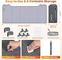 Vista 5 de Calentador de espacio de panel para oficina/hogar silencioso, calentador eléctrico portátil, calentador debajo del escritorio para piernas, pies