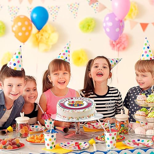 Miniatura 5 de 7.5 Barcelona Cake Topper – Decoración redonda comestible para tarta de cumpleaños, pastel de feliz cumpleaños