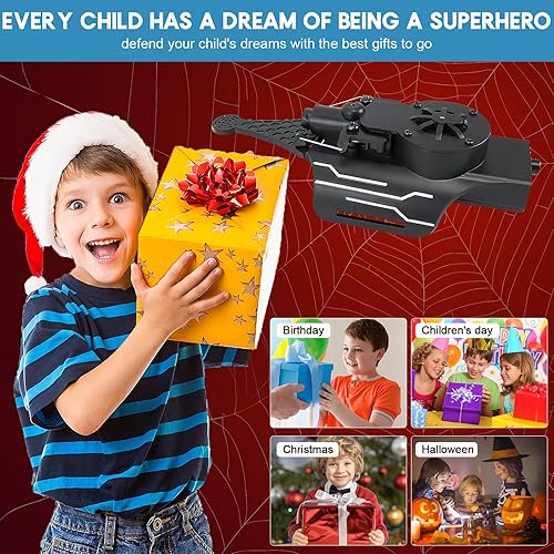 Miniatura 5 de Tiradores de telaraña, lanzador de telarañas con guantes, acción realista de telaraña, juguete de superhéroe seguro y divertido para hombres y