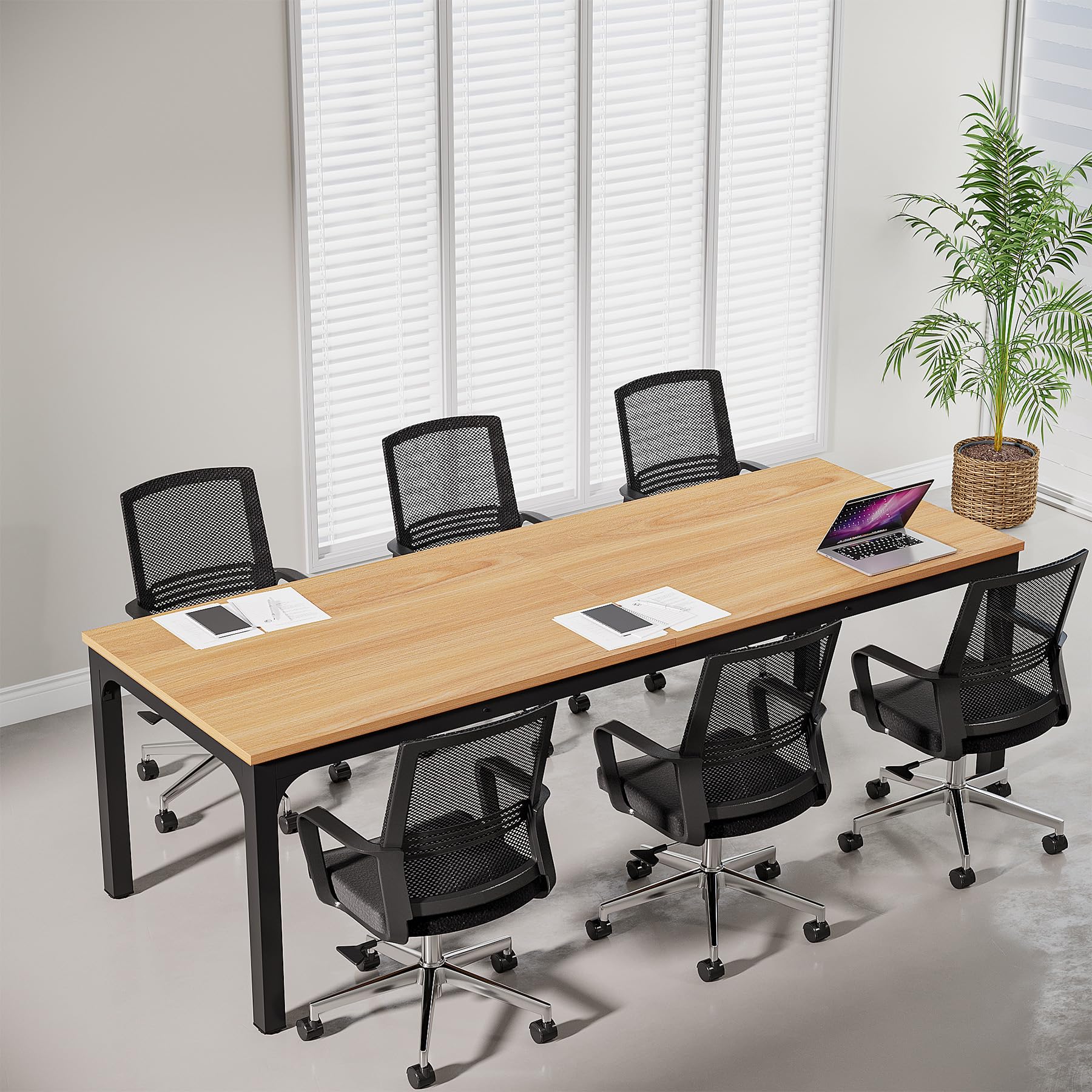 Tribesigns 6.5 FT Conference Room Table, 78.74" W x 27.56" D Large Office Conference Table, Modern Seminar Meeting Table Desk for Boardroom, Meeting