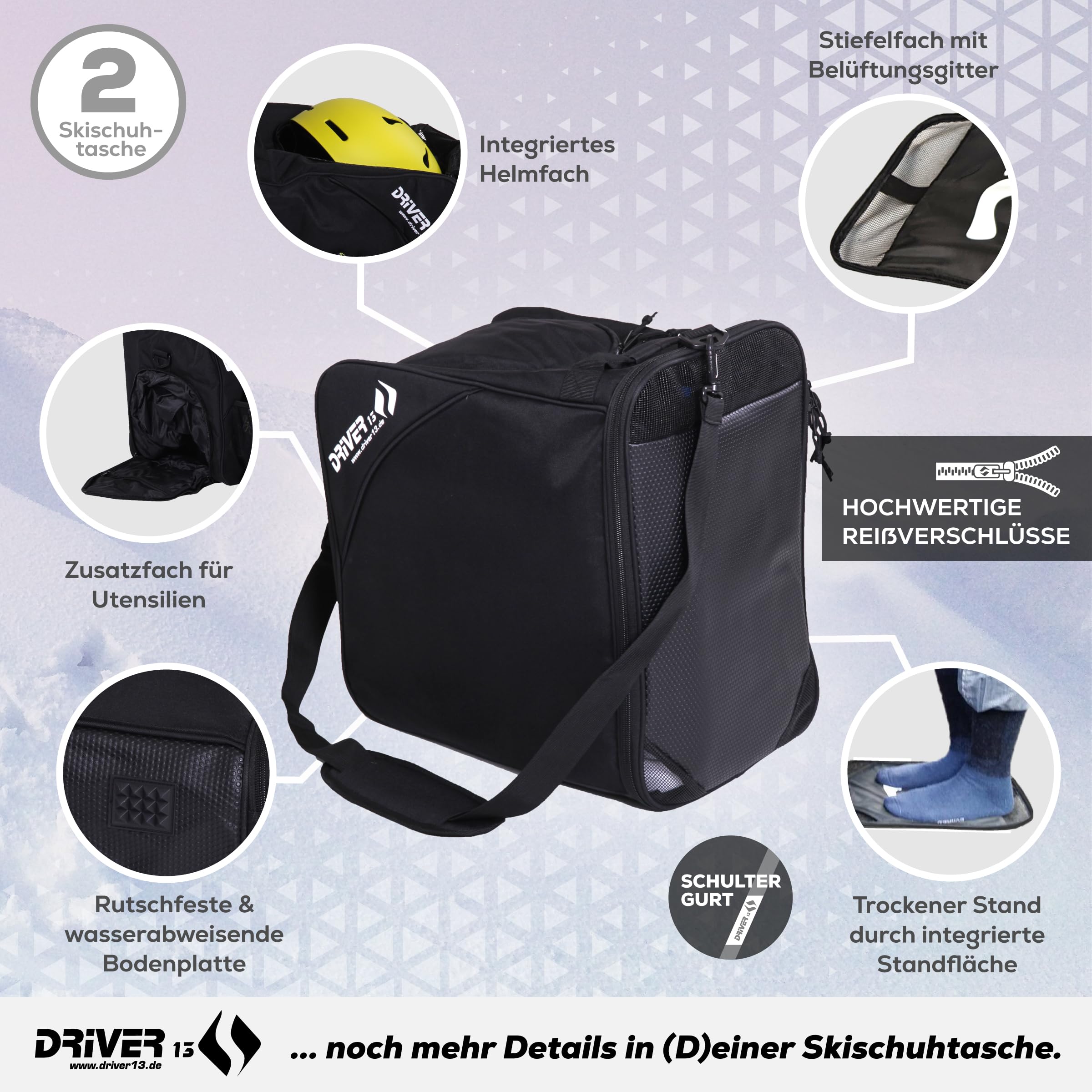 Set Borsa Sci E Scarponi STYNGARD - Fino A 200 Cm, Con Scomparto Casco, Modello Vancouver