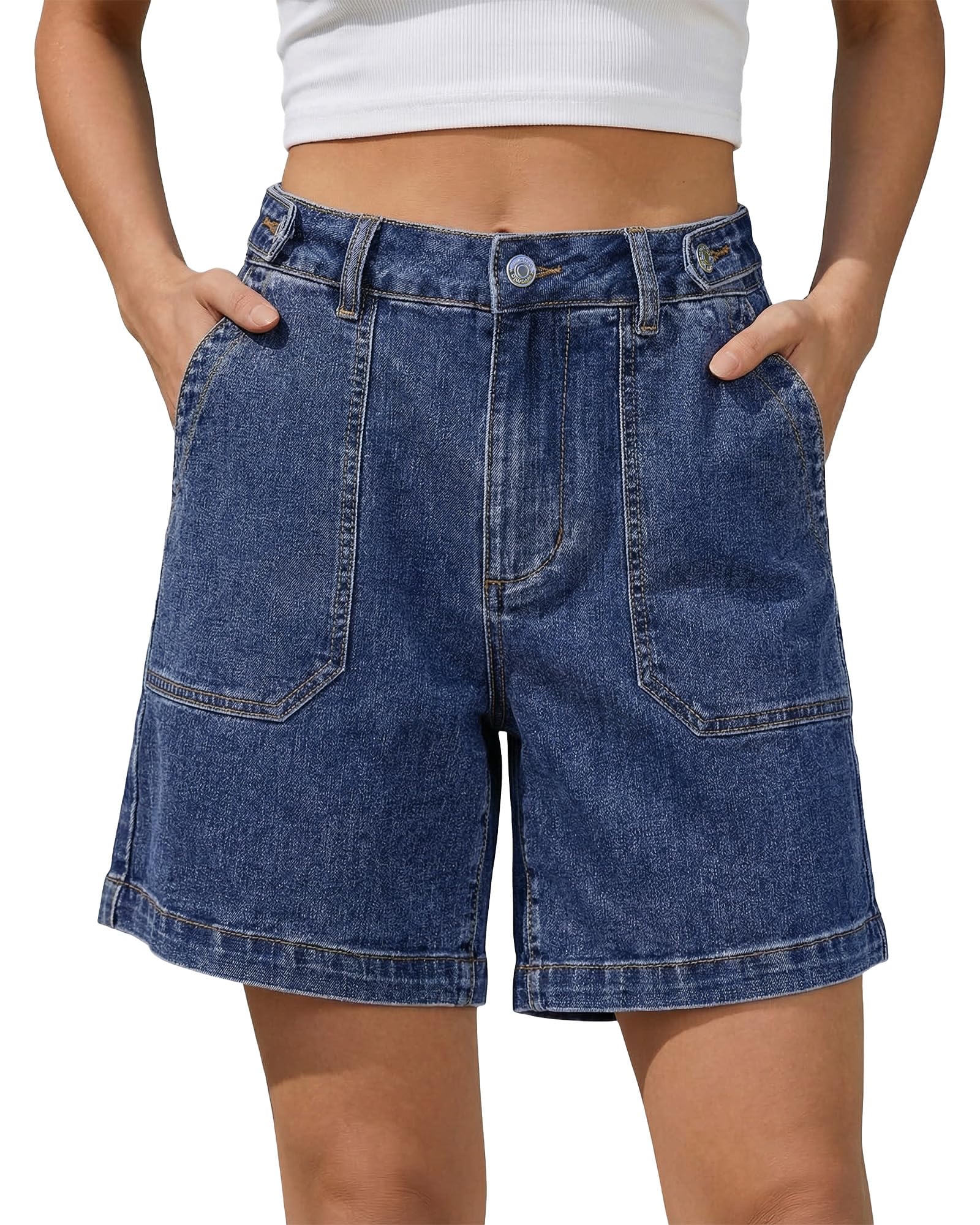 luvamia Jean Shorts for Women High Waisted Wide Leg