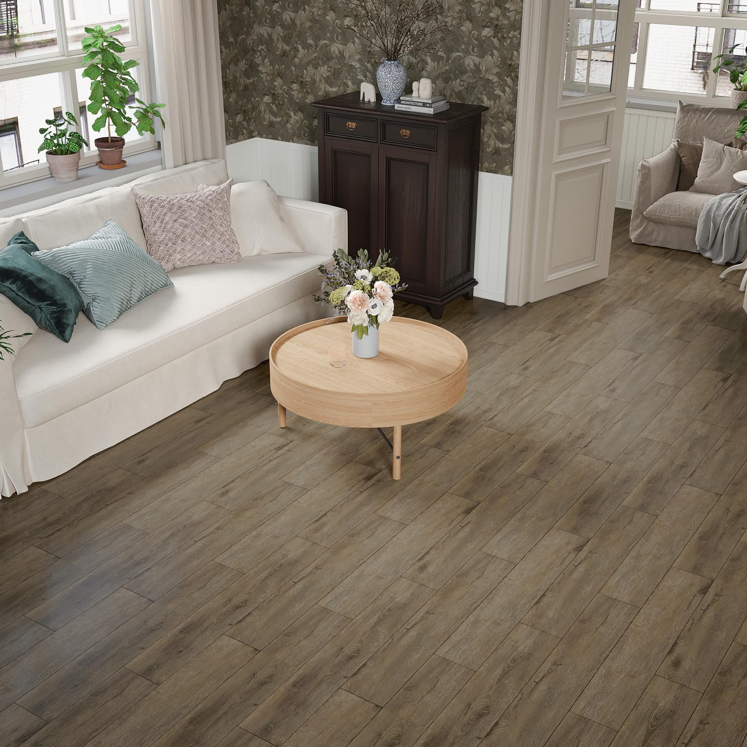 VaryPaper Pavimento PVC Incastro Piastrelle Adesive Pavimento Effetto Legno Marrone 90cmx15cm 20 Pezzi Listoni Finto Parquet Legno Laminato Pavimento Incastro Mattonelle Adesive Cucina Soggiorno Scale