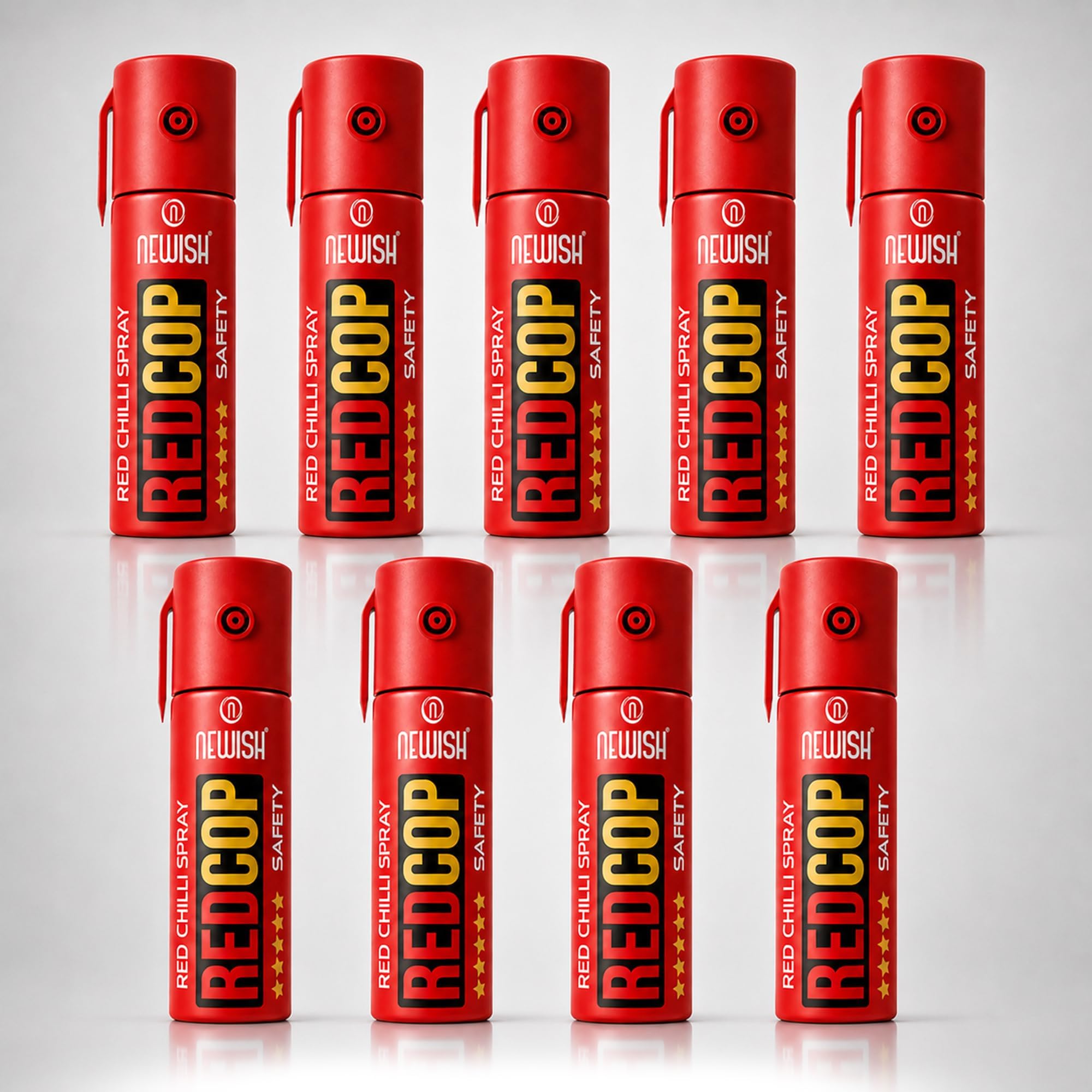 Newish Red Chilli 55 ML Self Defence Spray (Pack of 9) | Portable Safety Spray for Women, Men & Seniors | Night Travel, Outdoor Use, Quick-Action, Non-Lethal, Legal, 15 ft Range