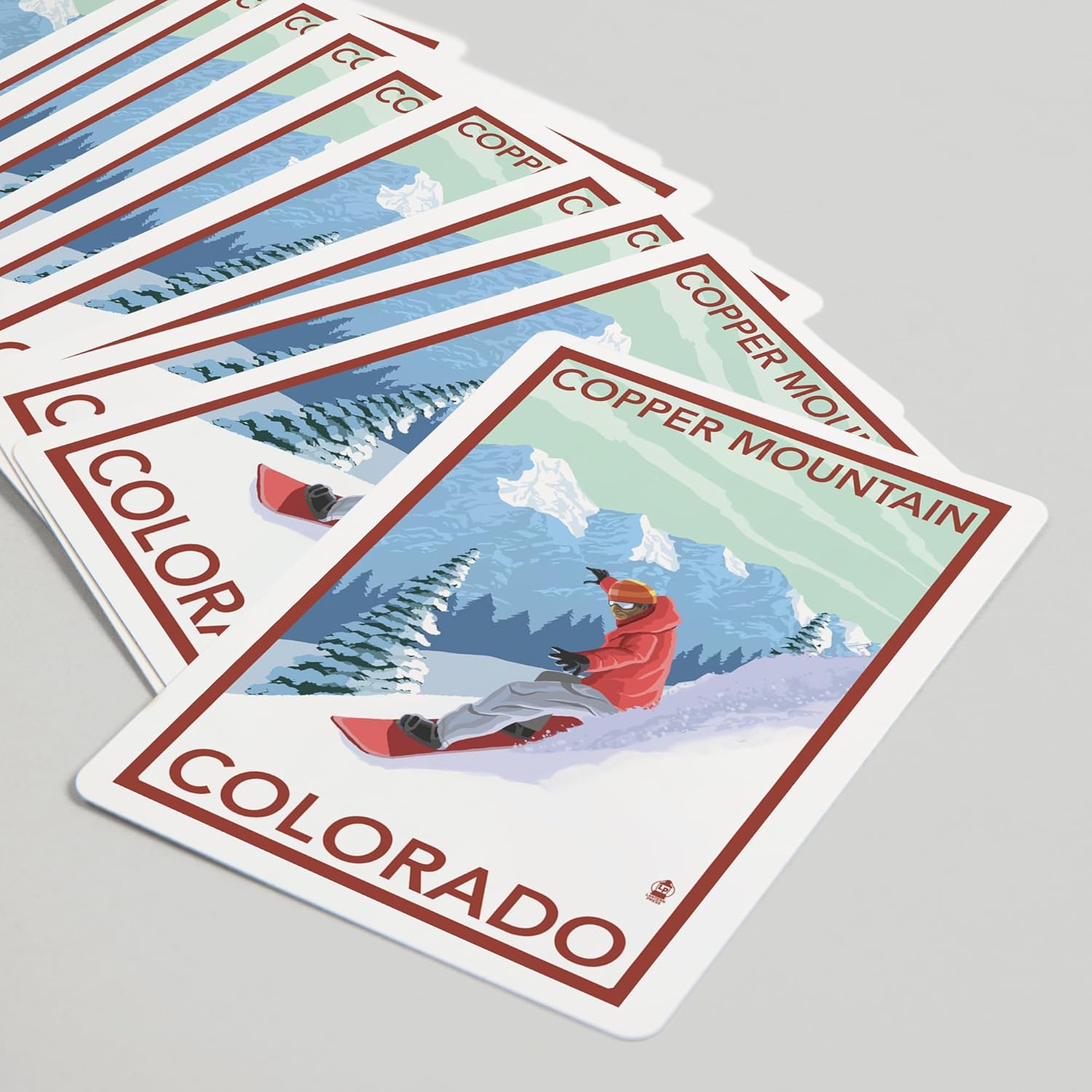 Lantern Press Copper Mountain, Colorado, Downhill Snowboarder, 52 Playing Cards for Adults, Poker Size Card Deck