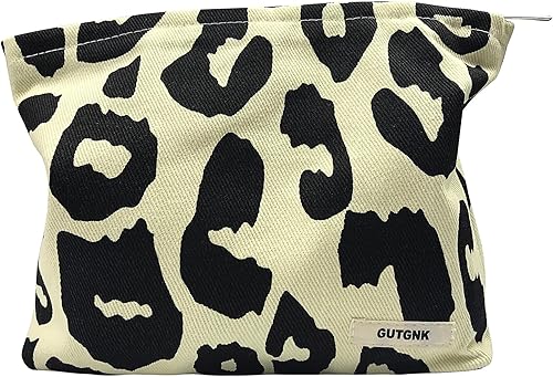 Bolsa de maquillaje para mujer, bolsa de cosméticos de pana con diseño estético, estuche para lápices para niñas, lindo organizador de maquillaje de