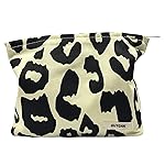 GUTGNK Women\'s Cosmetic Bag - Foreign Style Rice Leopard Print, Travel Cosmetic Bag, Skin Care Cosmetics Changing and Washing Convenient Tote Bag Zipper Storage Bag