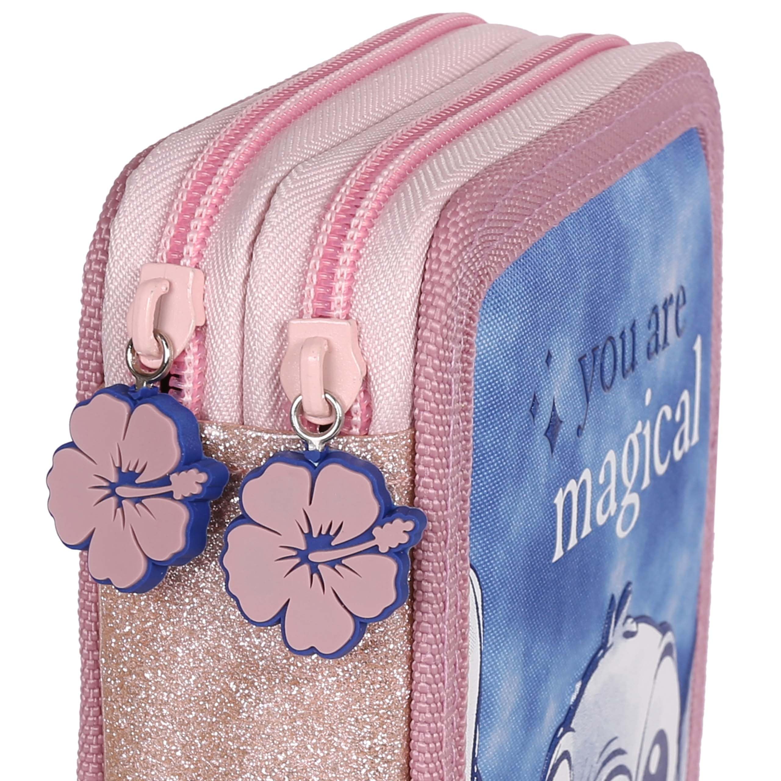 sarcia.eu Disney Stitch Two-Compartment School Pencil case with Equipment for a Girl, for School - 32 Elements, 2 Zippers (Stitch Folded) - Image 3