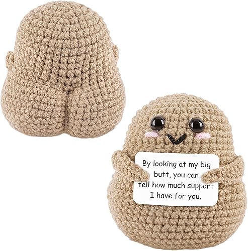 A AIFAMY Papas positivas divertidas de ganchillo positivas con tarjeta de afirmación de positividad para regalos divertidos de broma de aliento