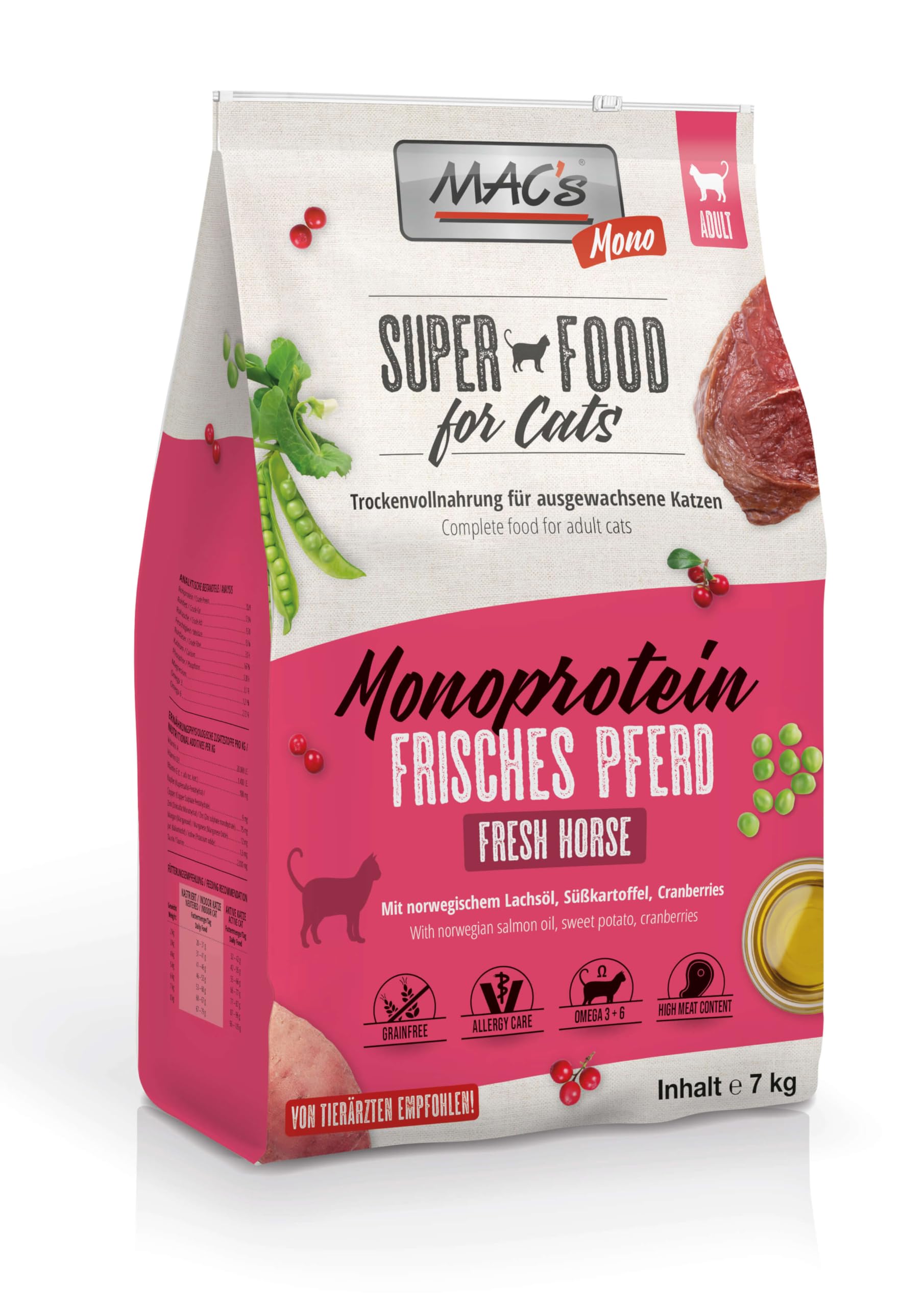 Mac's Cat Comida Seca Premium para Gatos 7 Kg (Caballo Monoproteína)