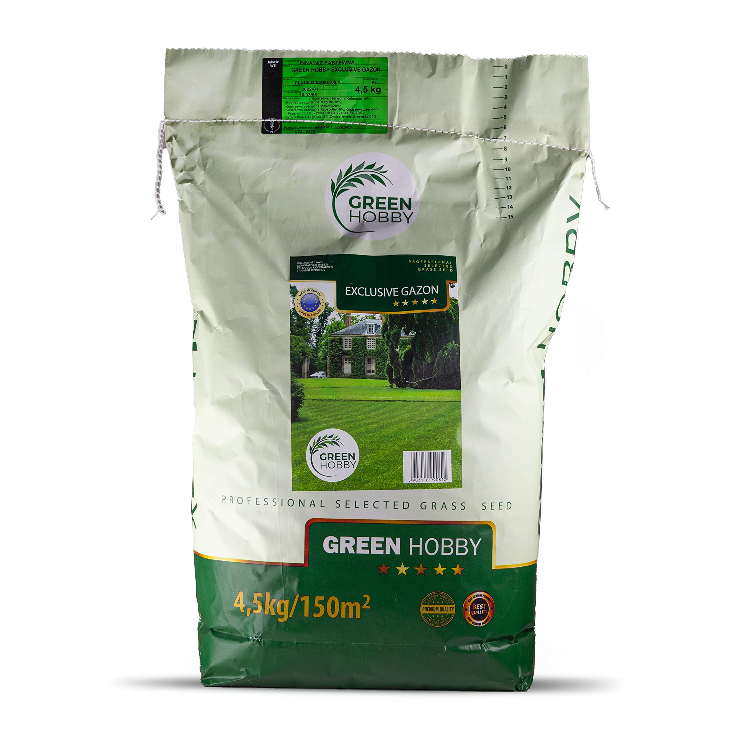 Sementi Per Prato Semi Per Prato Rustico Resistente Alla Siccità Verde iIntenso 4,5 kg Exclusive Gazon