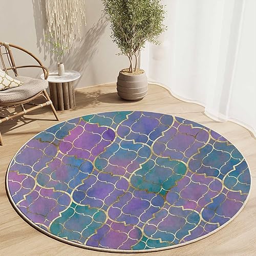 Miniatura 1 de Alfombra redonda de 39 pulgadas retro para silla de oficina, para suelo de madera dura, antideslizante, protector de suelo para oficina y hogar