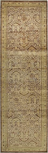 EORC FA7145BG3X10 - Alfombra hecha a mano de lana afgana con nudo turco, 3 pies x 10 pies, color beige