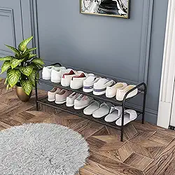 Sapateira Organizadora Porta Sapatos Formato Simples - Para 8 Pares, 2 Prateleiras, Design Elegante, Compacta e Versátil, Ideal para Entradas e Quartos