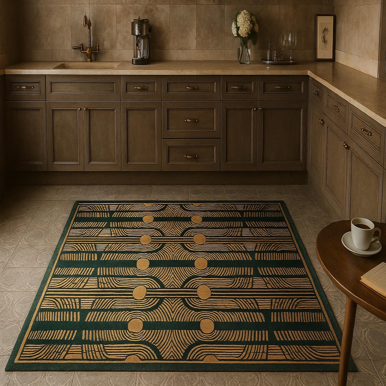 Tapis de décoration vintage pour coin repas et salon cosy