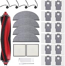 Accessory Replacement Compatible with Roborock Q10 S5/S5+ Robot Vacuum Cleaner, 1 Main Brush, 2 Filters, 4 Side Brushes, 4 Mop Wipes, 12 Dust Bags