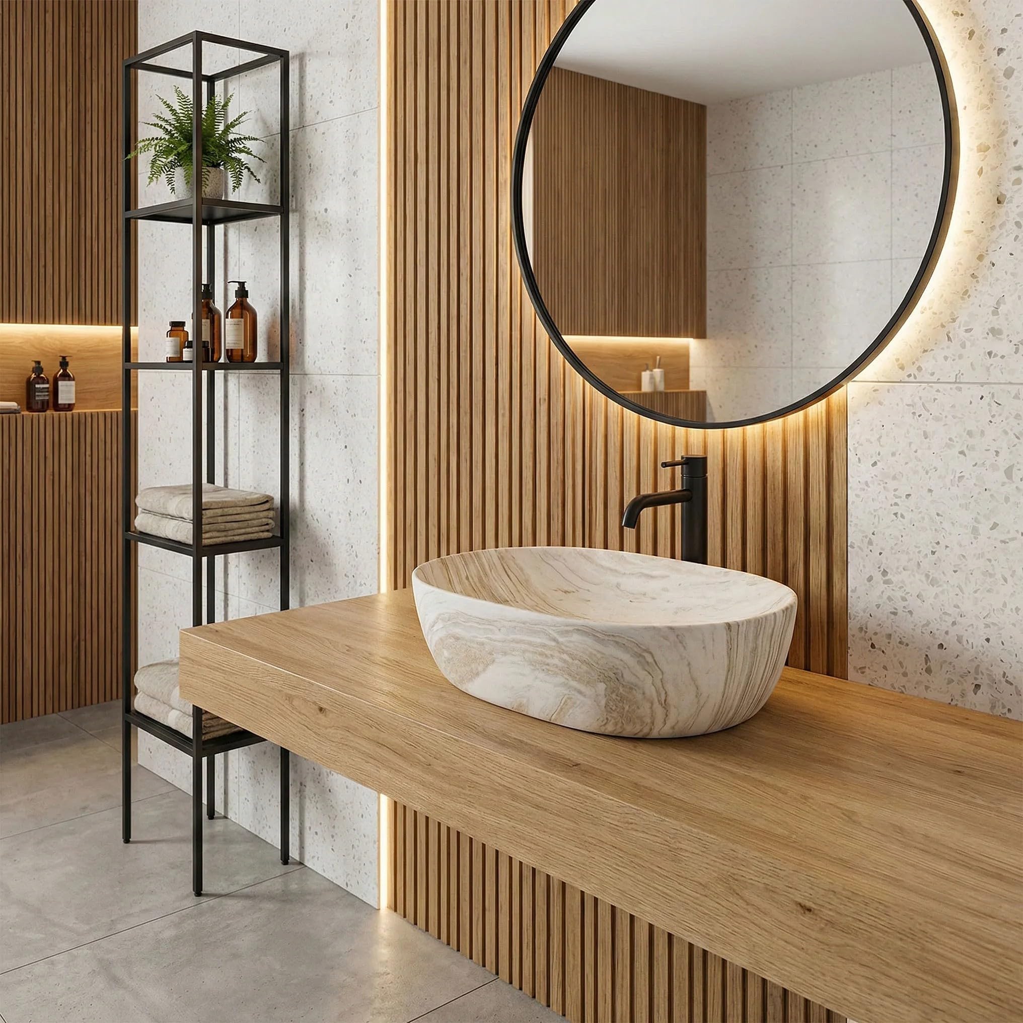 Lavabo Sobre Encimera Rea Amelia 48 Saturn Beige 48X34,5X13,5Cm