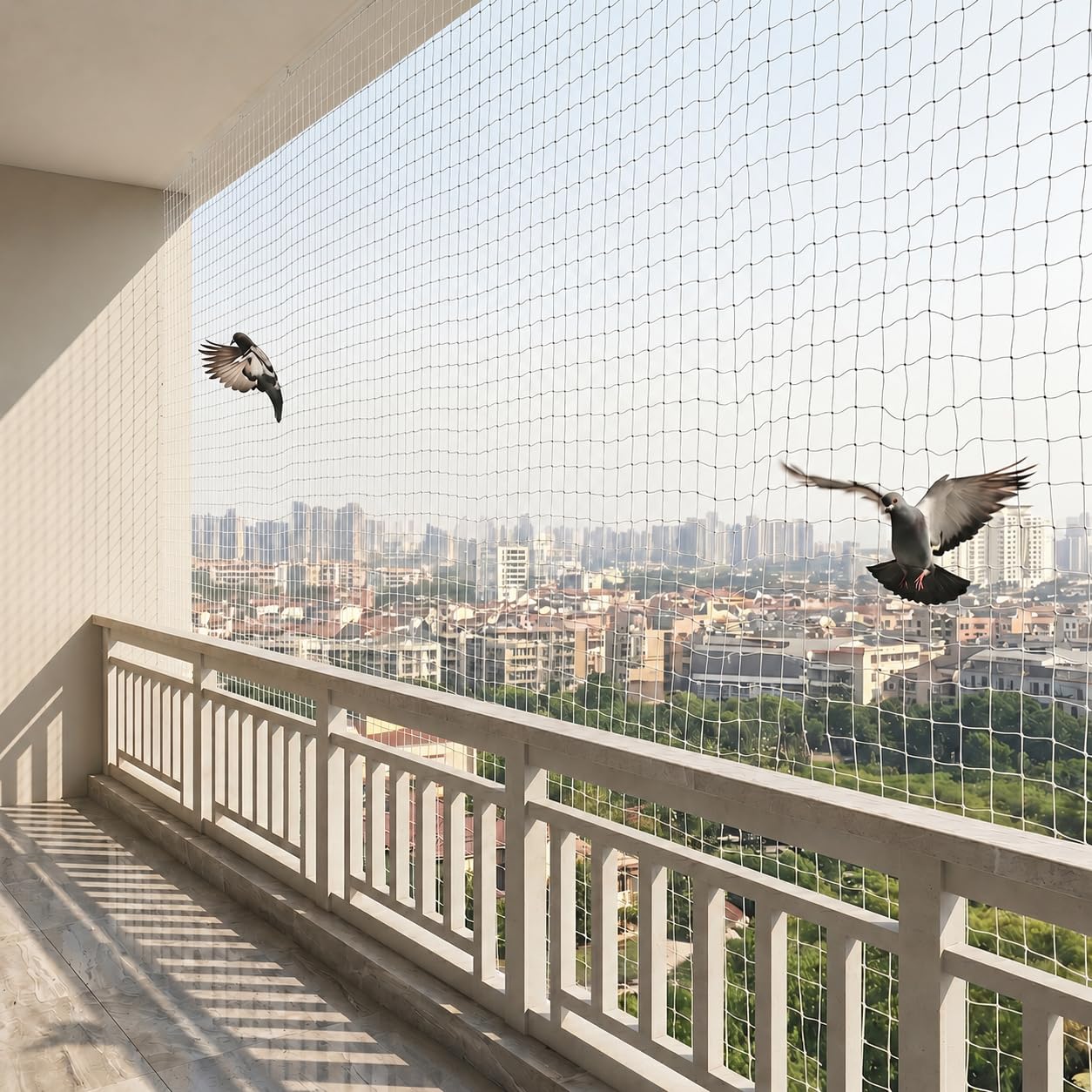Homestan Pigeon Net for Balconies, Bird Control, Anti Bird and Monkey Heavy Duty HDPE Mesh Net for Balconies (10x6ft), White-image-43