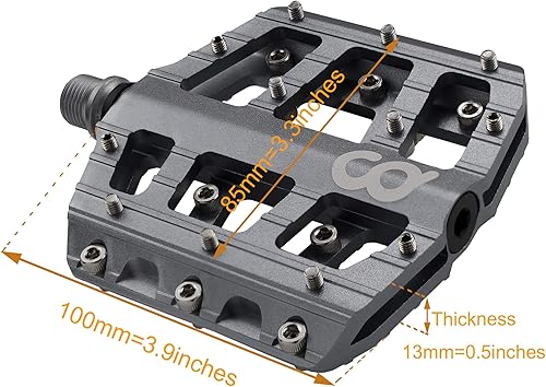 Miniatura 2 de CyclingDeal Flat Mountain BMXMTB - Pedales de rodamiento sellados de aluminio para bicicleta, pedales de plataforma de bicicleta grandes de 916