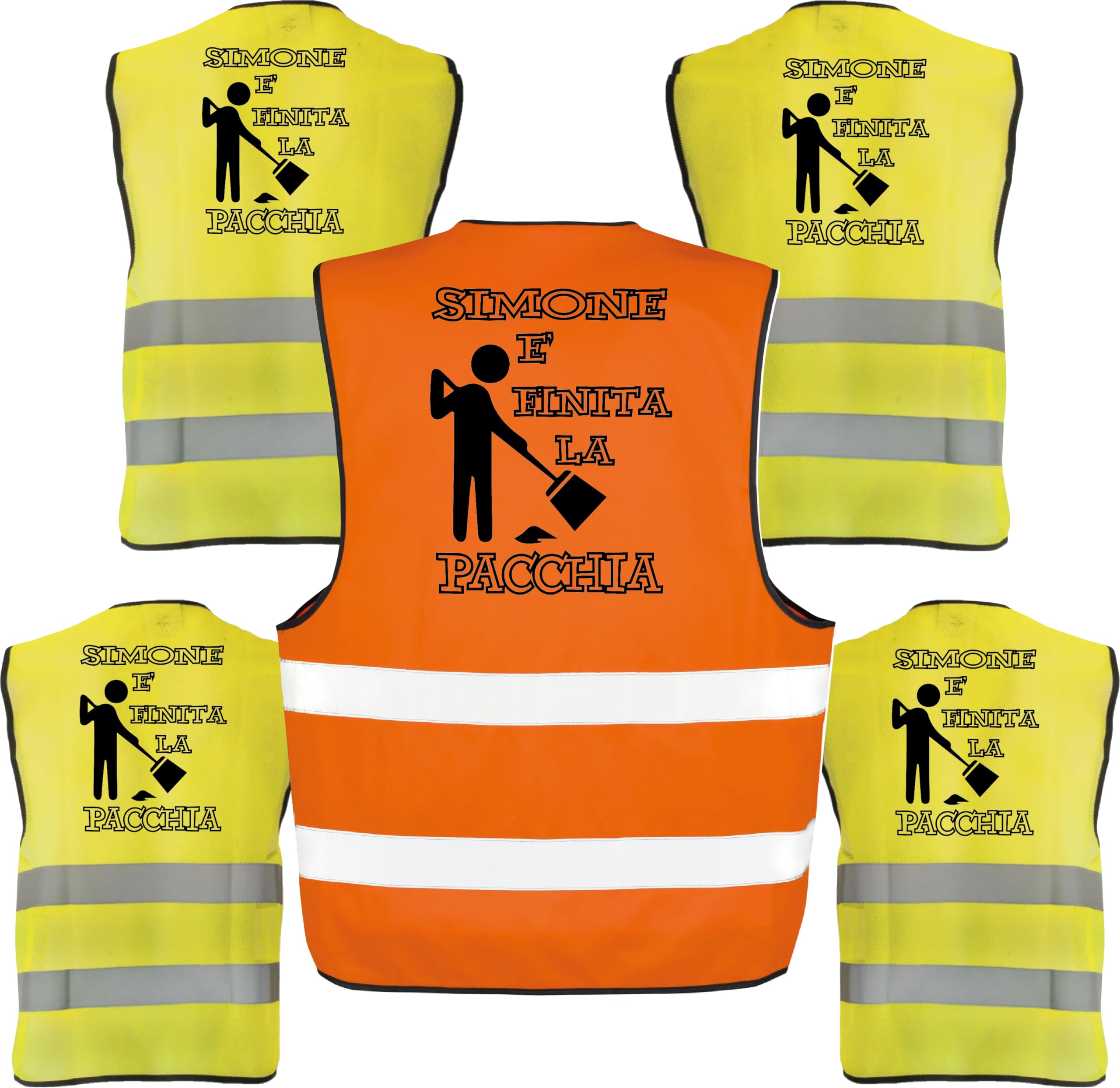 D&Vlab Kit Pacchetto Gilet per Addio al Celibato Gadget Divertente Personalizzabile per Amici e Sposo Costume Scherzi Festa Matrimonio ''PACCHIA FINITA''
