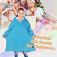 Vista 117 de Catalonia Blanket Hoodie for Kids, Oversized Wearable Sherpa Sweatshirt Pullover for Teens Youth, Gift Idea
