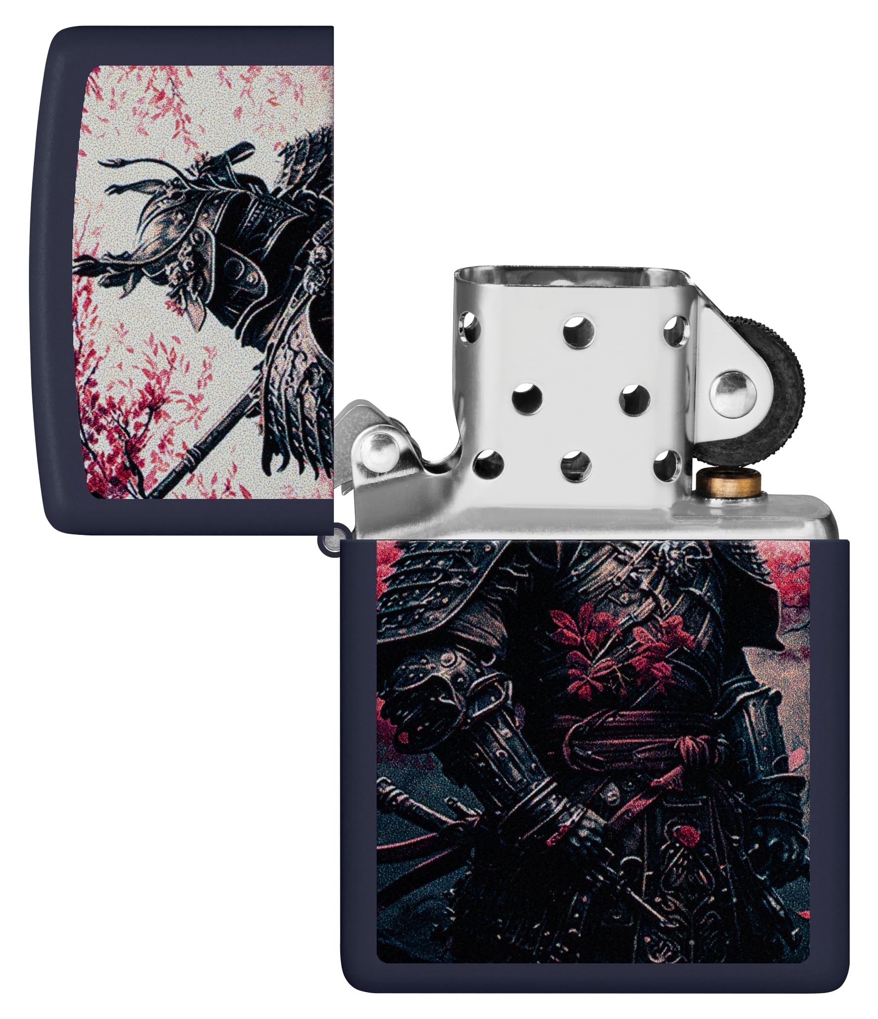 Zippo Sturmfeuerzeug Samurai Warrior Navy Matte Nachfüllbar Windfest Made in USA