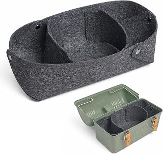 Felt Soft Tray Organizer Insert for Stanley Lunch Box 10qt (9.4L) – Quilted Lightweight Divider Liner, Hand Washable Protective Felt Insert for Camping, Travel & Outdoor Gear Storage – Dark Gray