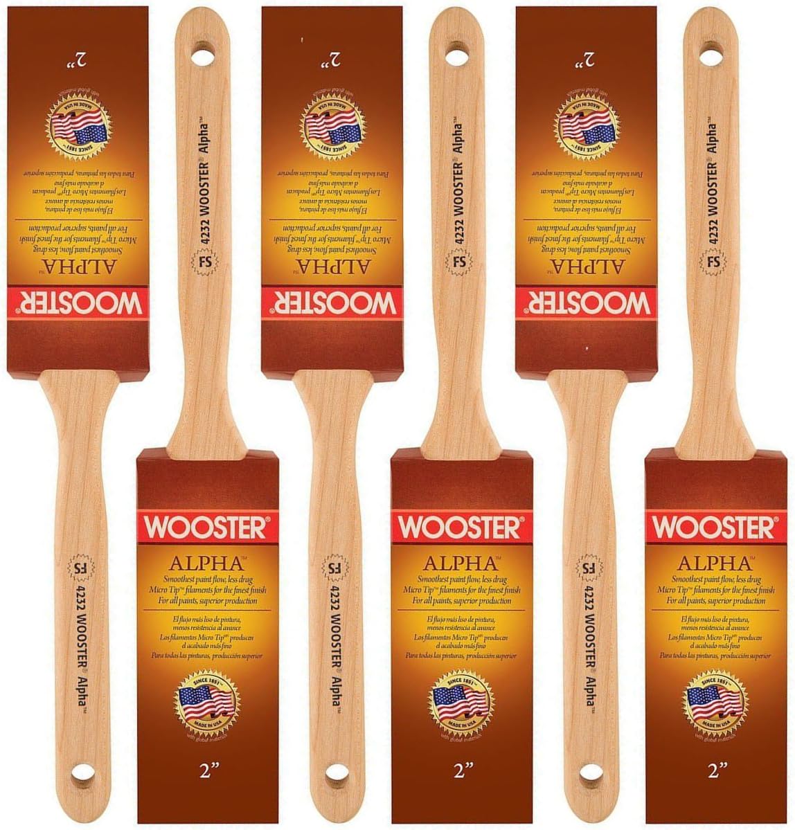 Wooster Alpha 2 in. W Flat Synthetic Blend Paint Brush