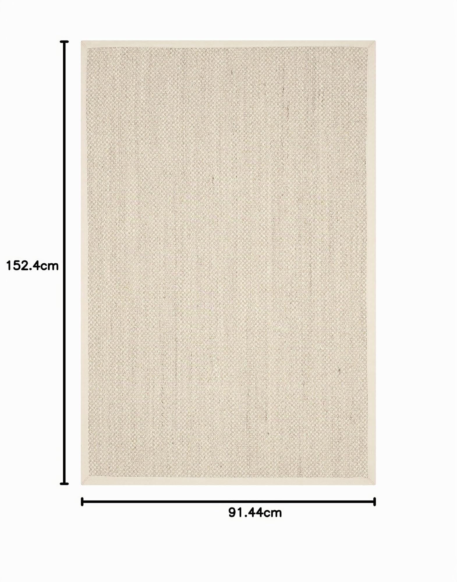 Safavieh Naturfaser Teppich für Wohnzimmer, Esszimmer, Schlafzimmer - Natural Fiber Collection, Kurzer Flor, Natürlich und Beige, 79 X 152 cm