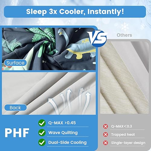 Miniatura 40 de PHF Manta refrescante suave tamaño individual para personas que duermen con calor y sudores nocturnos, manta transpirable acogedora de verano