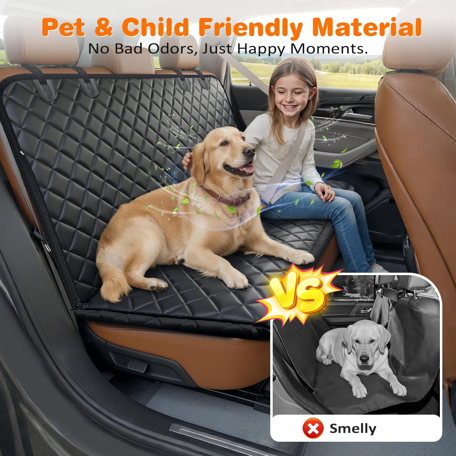 URPOWER XL Dog Seat Cover for Full-Size Truck Back Seat, Waterproof Hammock view 5
