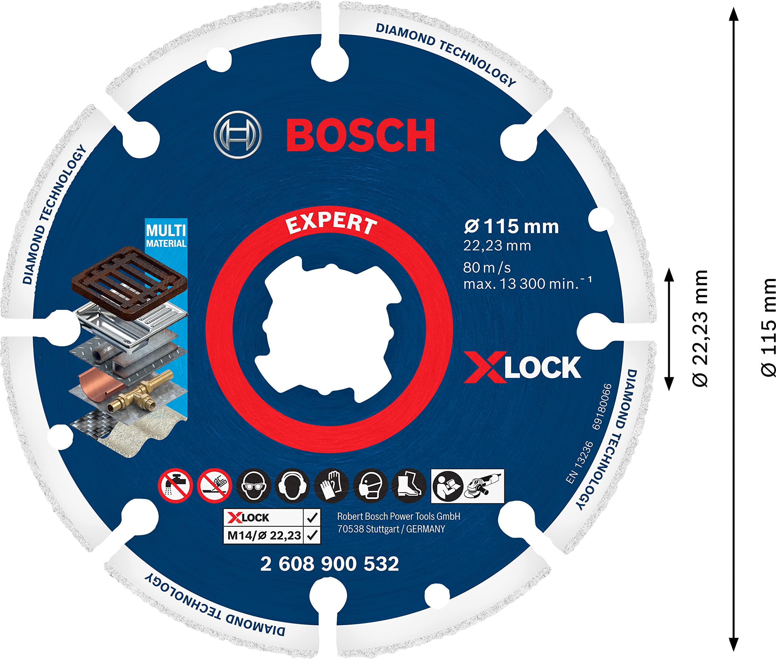 Bosch Professional Diamond Cutting Disc Diamond Metal Wheel (for