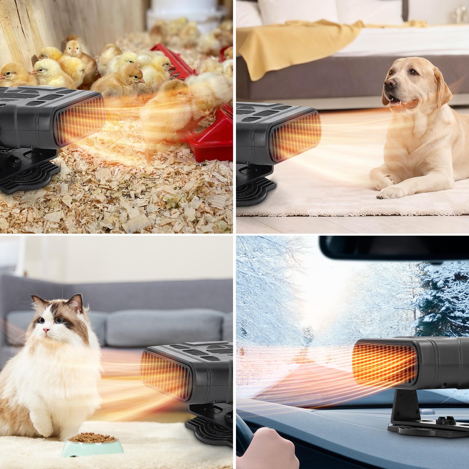 Riscaldatore portatile ad energia solare da 20 W per molteplici usi, riscaldatore solare per serra con batteria per pollaio, adatto per il riscaldamento della casa degli animali domestici in inverno