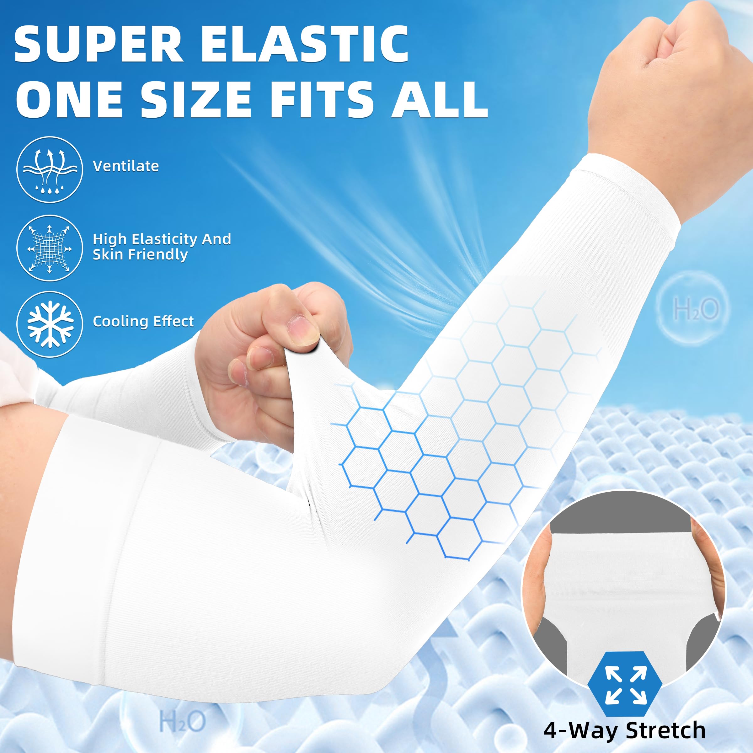 BHYTAKI Mangas de compresión con protección solar UV, UPF 50 para hombres, mujeres y adolescentes