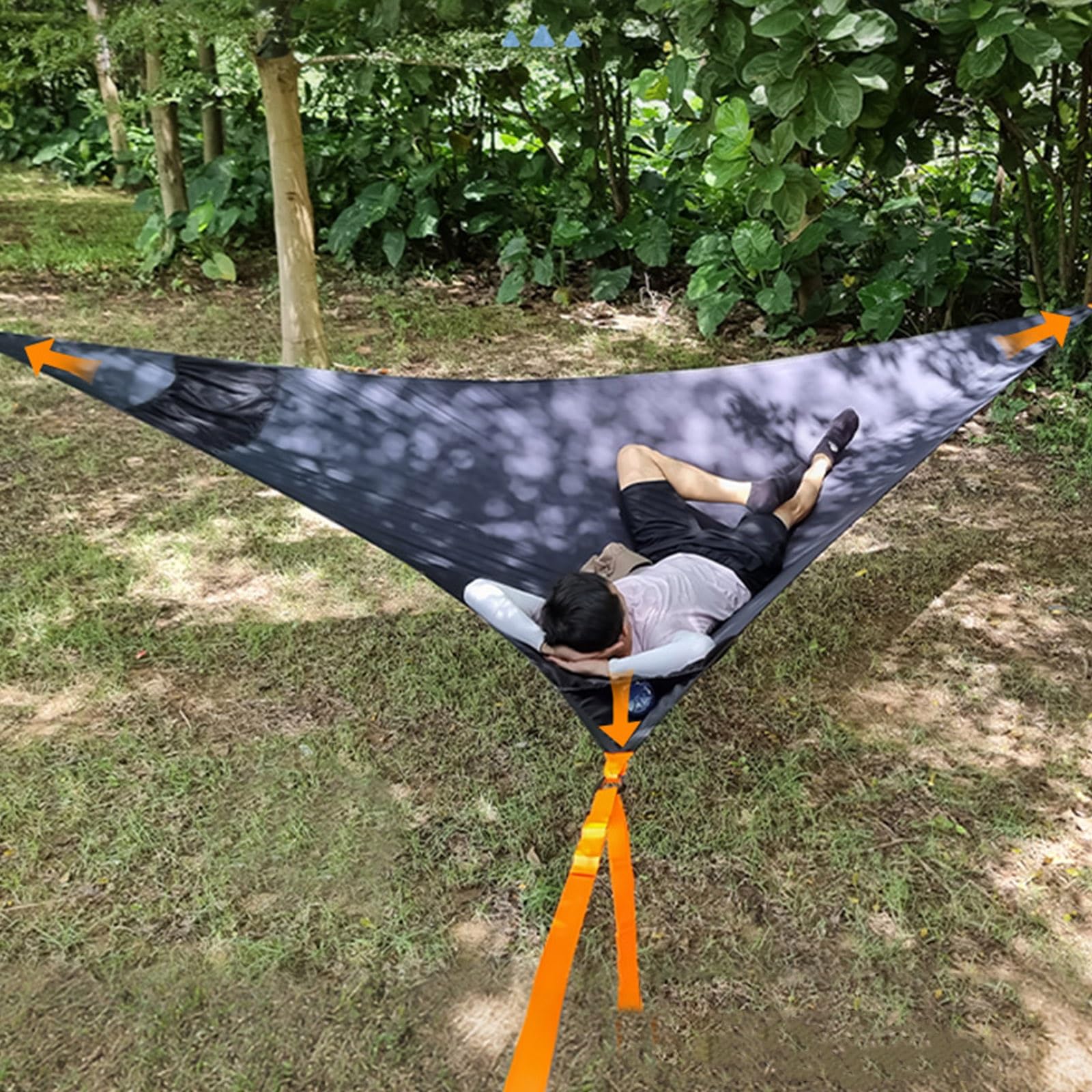 Hamaca Triangular de 13 pies, Tienda de árbol suspendida for Varias Personas de 500 Libras | Hamaca triangular grande de 13 pies, hamaca portátil for acampar al aire libre con correas colgantes y bolsa