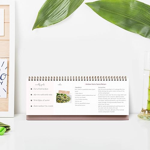 Miniatura 5 de Bright Day - Agenda semanal de escritorio con espiral, sin fecha, color rosa, con base inspiradora para 60 semanas, 3.75 x 10.5 pulgadas, colección