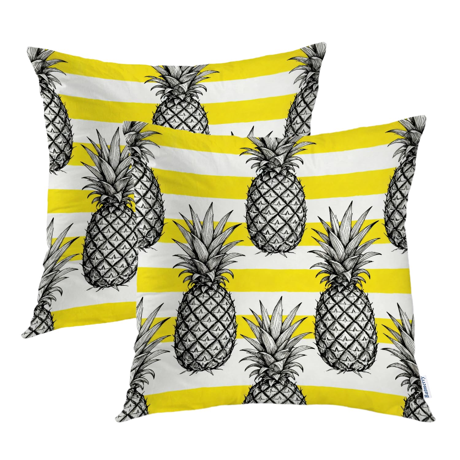 Housse de coussin ananas 45x45 cm Batmerry lot de 2 pour canapé extérieur
