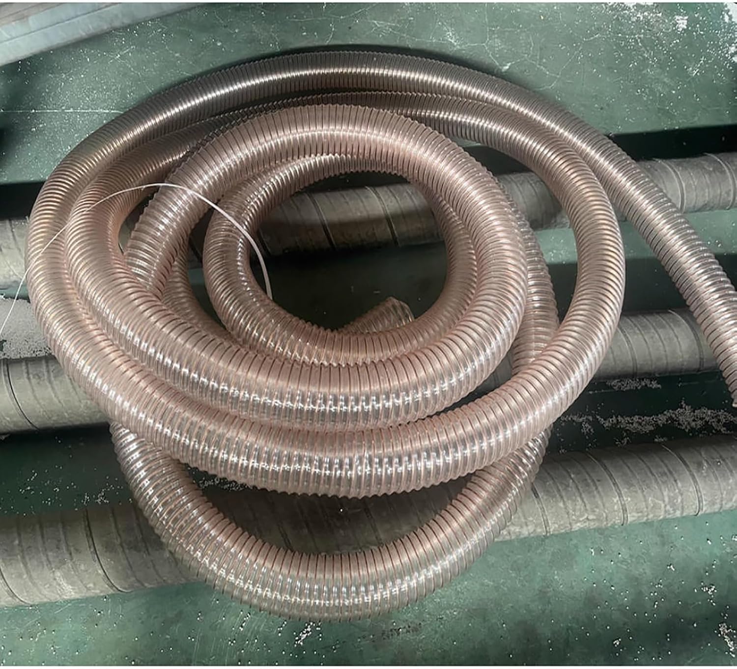 Flexible Industrial Dust Collection Tube for Woodworking CNC Router, Dust Extractor Suction Ventilation Hose, Clear PVC Vacuum Hose(D 9 x L 3.3ft,0.93mm)