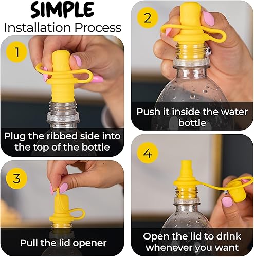 Miniatura 4 de Adaptador de boquilla para botella de agua a prueba de derrames para niños, adaptador de botella de agua para niños pequeños y adultos, tapas de
