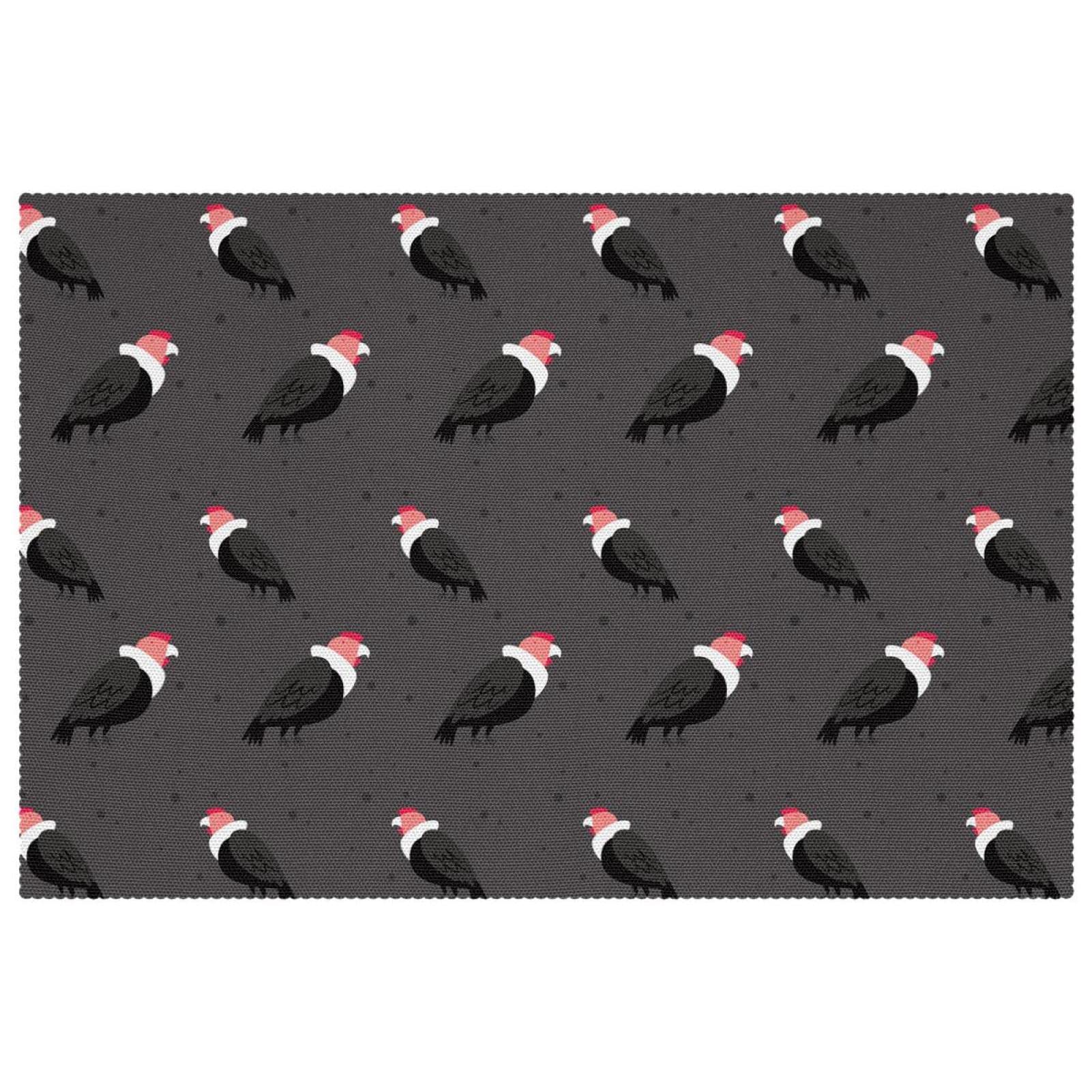 Sets de table oiseau Condor anti-taches et anti-chaleur pour salle à manger
